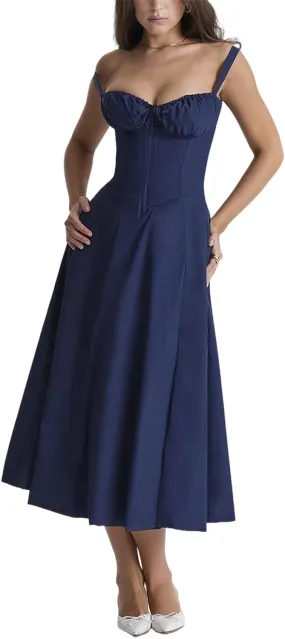 TICBRY Print Bustier Dress Women Sexy Strap Backless Slim Maxi Dress Summer Elegant Sleeveless Evening Club Party Sundress