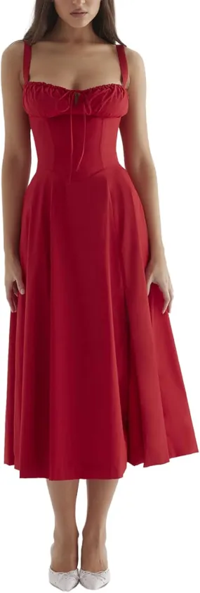 TICBRY Print Bustier Dress Women Sexy Strap Backless Slim Maxi Dress Summer Elegant Sleeveless Evening Club Party Sundress