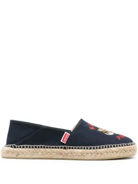 tiger embroidered cotton espadrilles