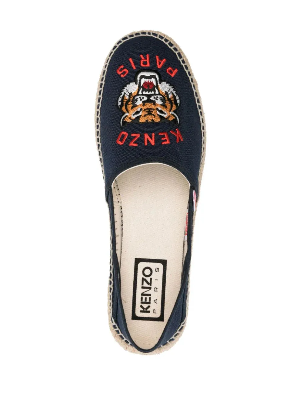 tiger embroidered cotton espadrilles