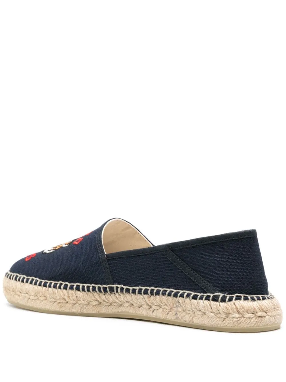tiger embroidered cotton espadrilles