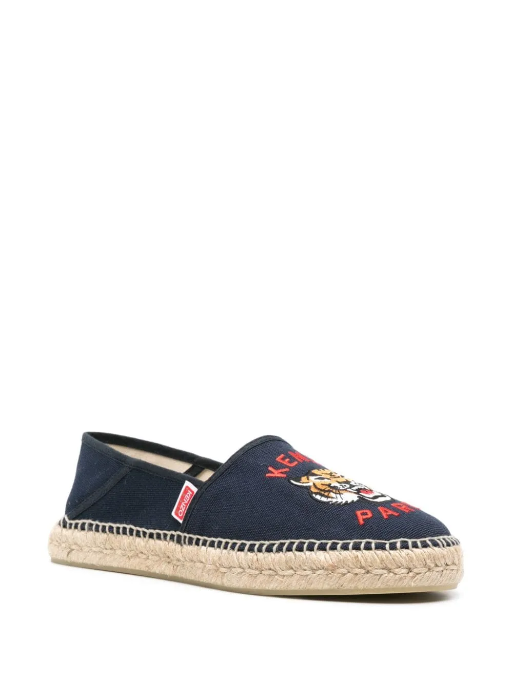 tiger embroidered cotton espadrilles