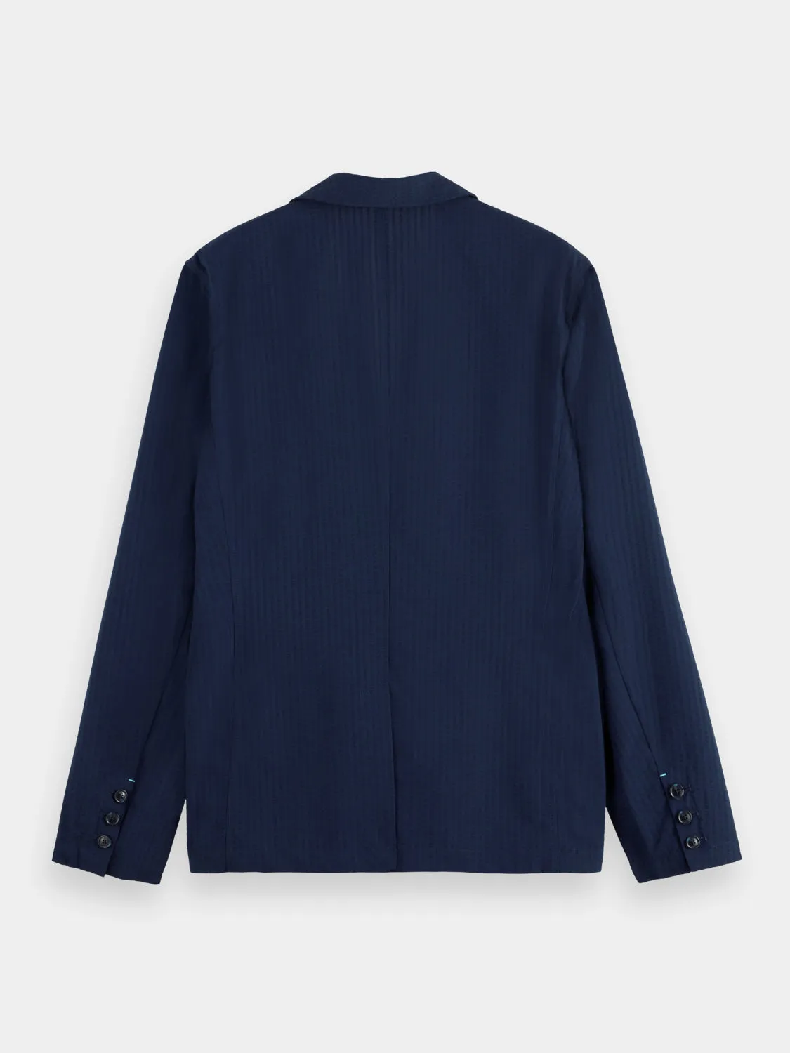 Unconstructed seersucker blazer