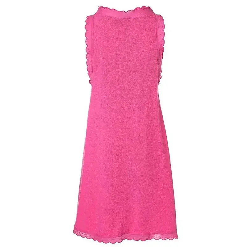 Uniwim Women Summer Dress Loose Solid Sleeveless Party Mini Dresses For Women Elegant Loose Beach Party Female Dress Vestidos 2024