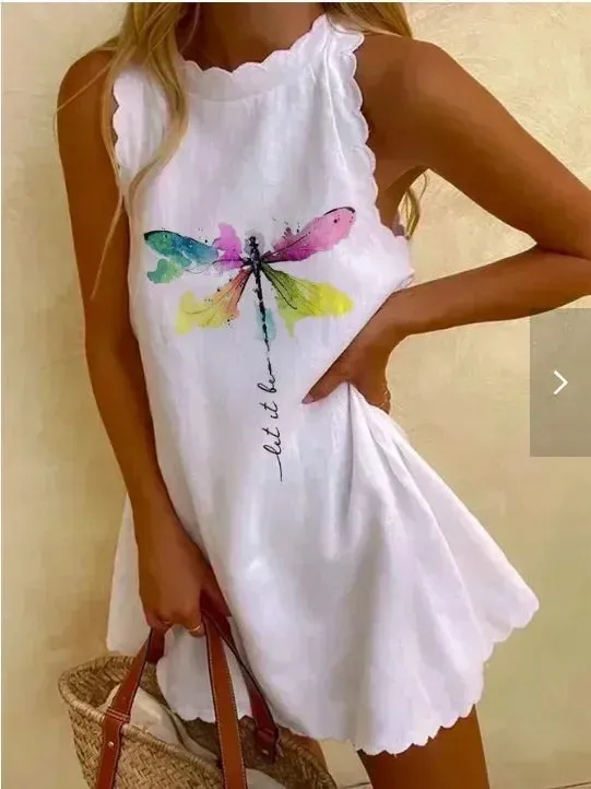 Uniwim Women Summer Dress Loose Solid Sleeveless Party Mini Dresses For Women Elegant Loose Beach Party Female Dress Vestidos 2024