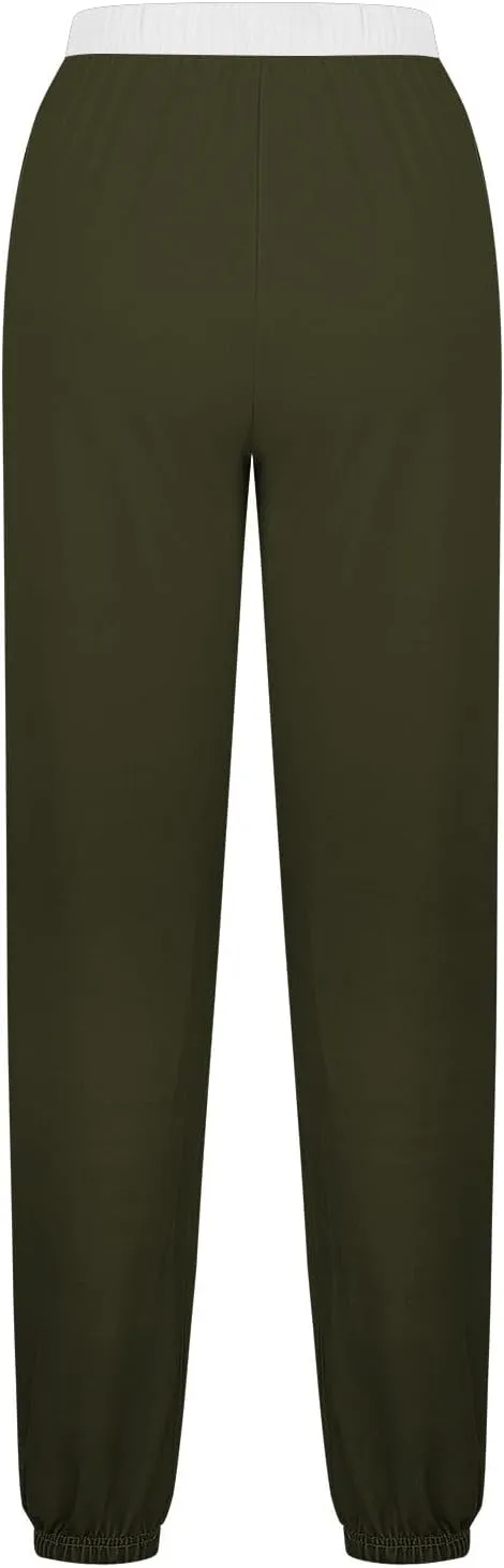 Women Drawstring Athletic Joggers Baggy Cinch Bottom Sweatpants Sport Workout Active Baggy Lounge Trousers