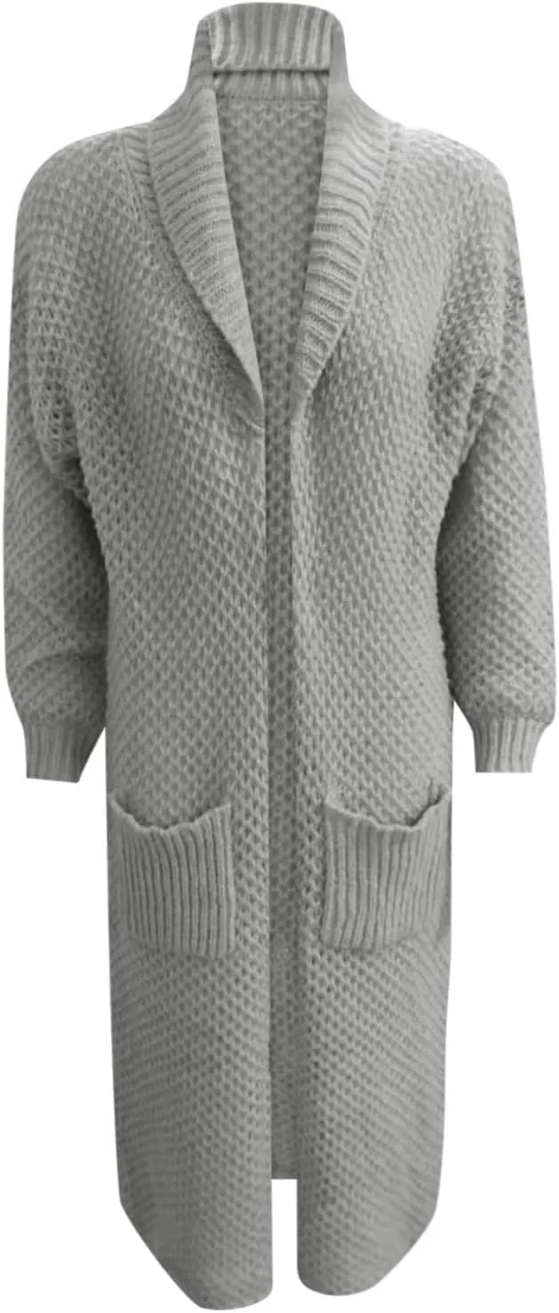 Women's Cardigan Long Sleeve Chunky Knit Sweater With Embroidered High Waisted Oversized Fit Soft Elegant Loose Tops