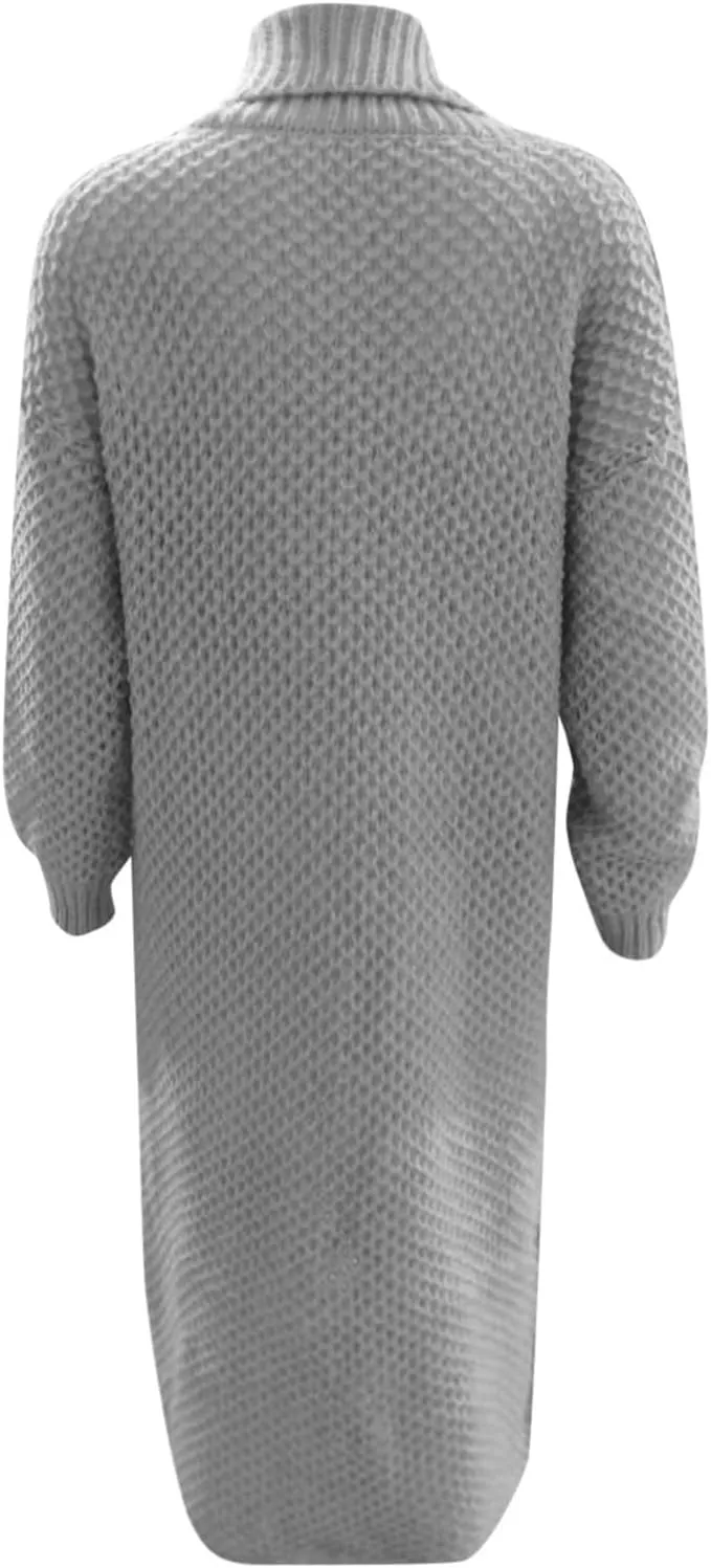 Women's Cardigan Long Sleeve Chunky Knit Sweater With Embroidered High Waisted Oversized Fit Soft Elegant Loose Tops