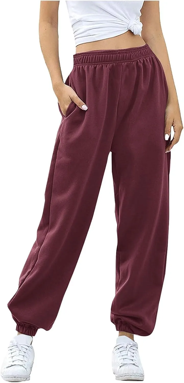 Womens Lounge Sweatpants Joggers Baggy Cinch Bottom Thermal Winter Sweatpants Fleece Lined Hiking Track Pants