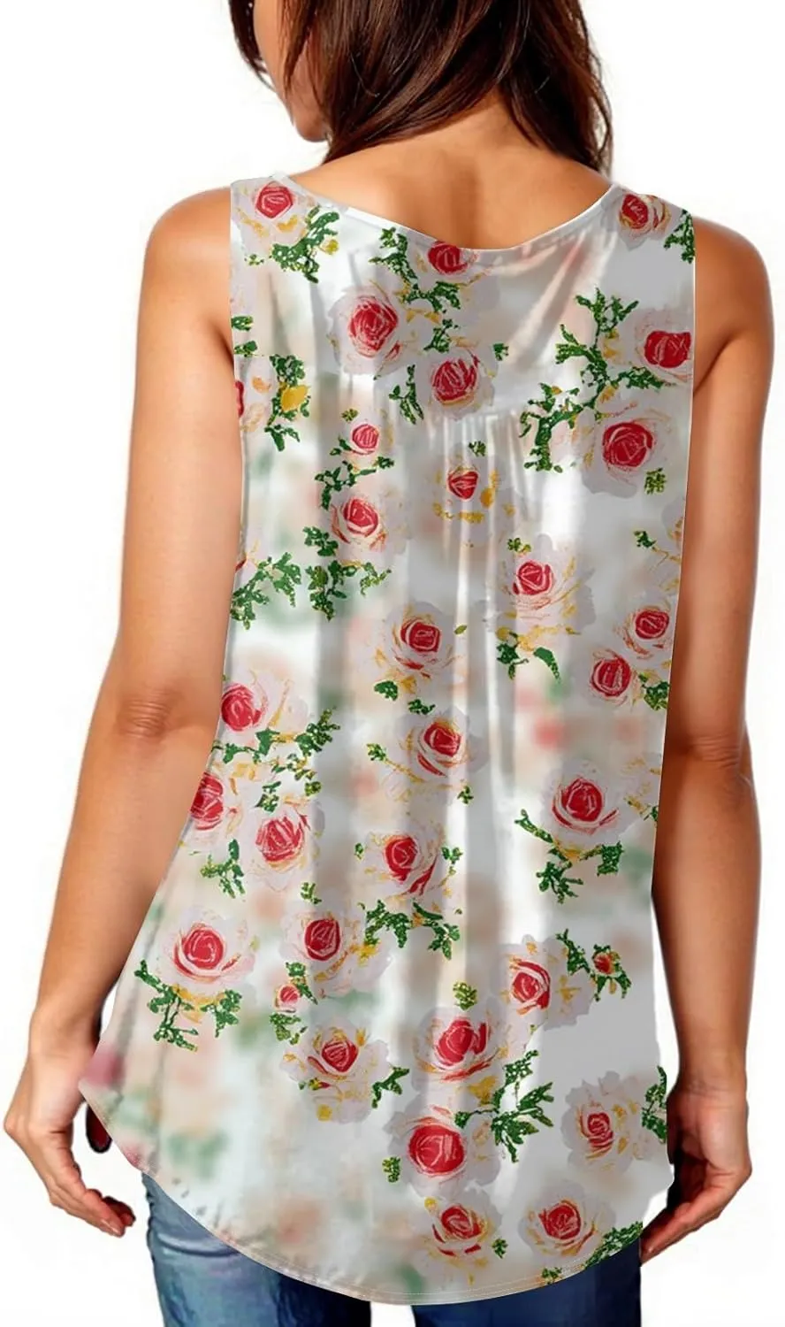 Womens Trendy Tank Tops 2025 Loose Fit Summer Sleeveless V Neck Button Down Shirt Casual Trendy Outfits Clothes