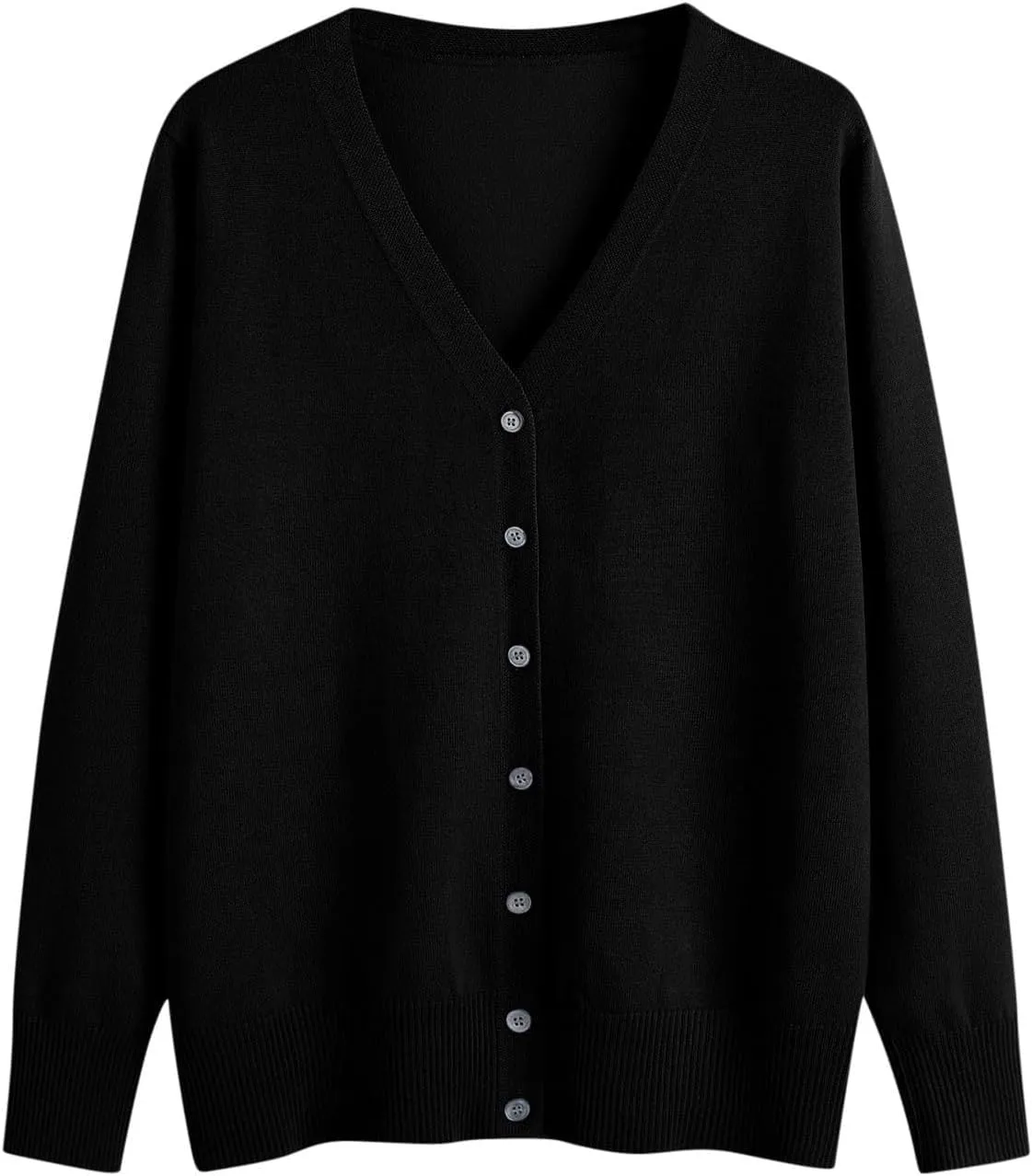 Women's V Neck Long Sleeve Cardigan Sweater Button Loose Soft Knit Sweater 2024 Fall Winter Trendy Tops