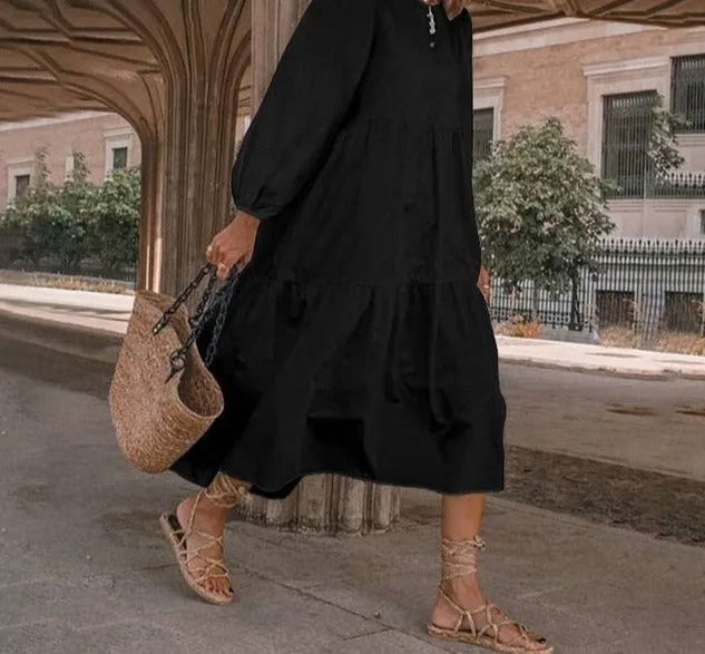 Yeknu Summer O Neck Sundress Women Bohemian Dress Short Puff Sleeve Dresses Elegant Heart Printed Long Vestido Robe Sarafans